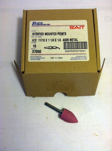 SAIT, (UNITED ABRASIVES) VITRIFIED MOUNTED POINTS ASSORTMENT OF THREE STYLES