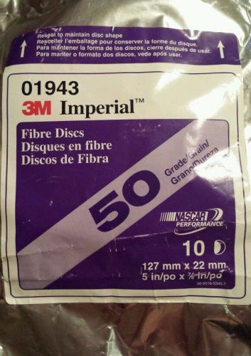 3M Imperial Resin Fibre Discs, 50 grade, 5&#034; x 7/8&#034; (10 discs), 01943