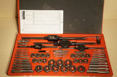 Magna tools 58 pieces (57 missing one) tap and die set hard case very nice for sale