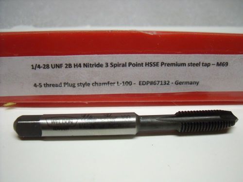 1/4-28 unf 2b h4 nitride 3 standard spiral point hsse premium steel tap – m69 for sale