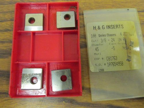 H&amp;g insert chasers 3/8-24 un rh 100 series 45 cham qty 4 for sale