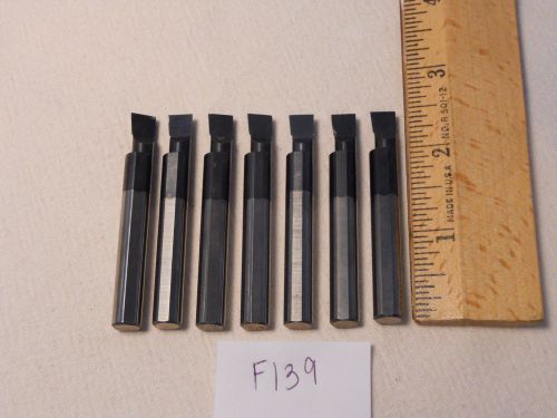 7 USED SOLID CARBIDE BORING BARS. 5/16&#034; SHANK. MICRO 100 STYLE.  B-290500 (F139}
