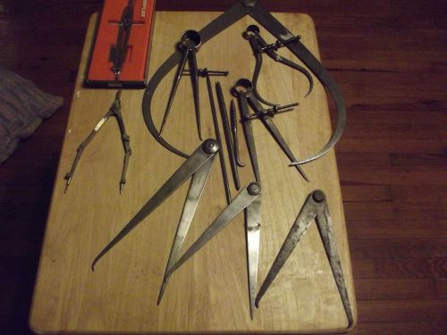 vintage starrett inside outside calipers brown sharpe riefler and more nice lot
