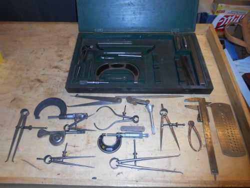 L1231- Lot of Vintage Machinist Tools- Starrett, Fleming, Etc- Micrometers, Etc.