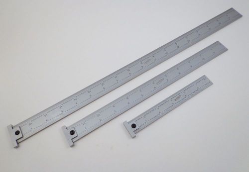 3 pc igaging 18&#034;, 12&#034; &amp; 6&#034; machinist 4r hook ruler/rule 1/8, 1/16, 1/32, 1/64 for sale