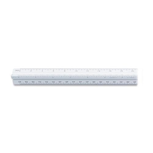 Chartpak/pickett engineer triangular scale, 12&#034; long, plastic, open face, white for sale