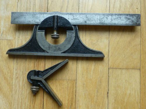 VINTAGE STARRETT NO.11 COMBINATION SQUARE WITH UNMARKED 45 DEGREE