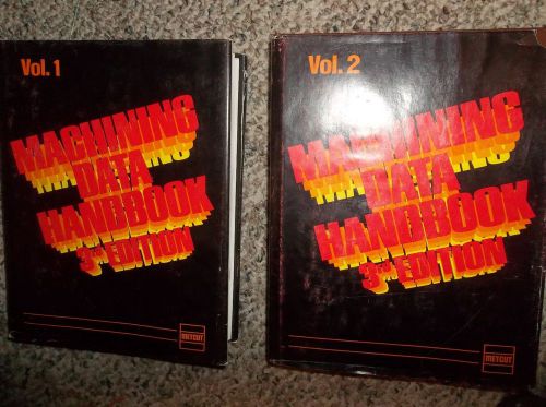 Machining Data Handbook 3rd edition 1980 Volume set 1 &amp; 2 with dust cover jacket