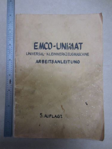 Emco - Unimat Universal-Kleinwerkzeugmaschine Manual in German Vintage
