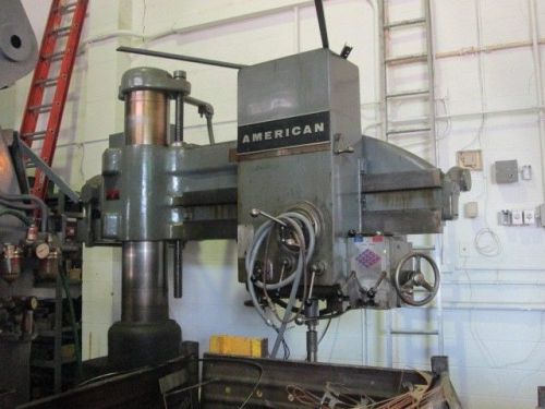 RADIAL DRILL, AMERICAN, 5 FT 13&#034;, NO SCORING ,15 HP SPINDLE, POWER CLAMPING