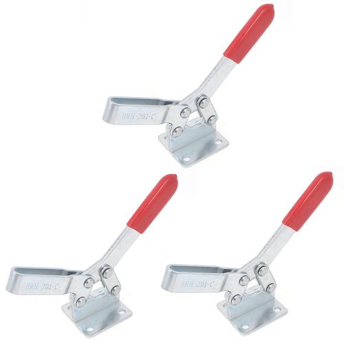 3 Pcs BRH 201-C 100Kg 220 Lbs Red Straight Handle Horizontal Toggle Clamp