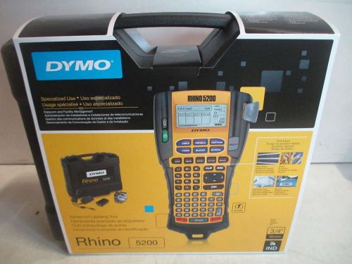 Dymo rhino 5200 label printer kit 1756589 hard case bundle - new for sale