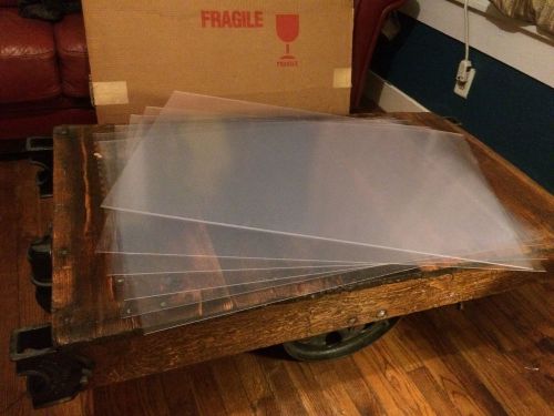 (10) Clear Acrylic Plexiglass glass replacement  sheets 24&#034; x 36&#034; x .040 inches