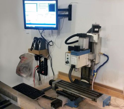 Complete 3-axis cnc motorized mini-mill system w/ computer and mach 3 for sale