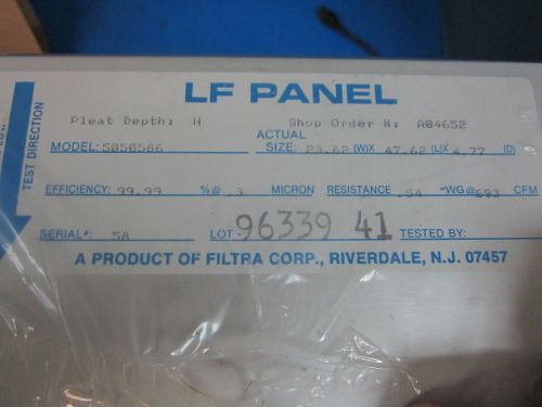 Filtra 48&#034; x 24&#034; x 5&#034; 5050586 99.99% efficiency clean room air filter for sale