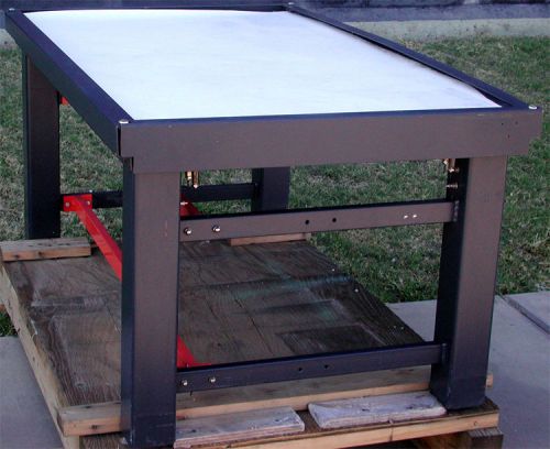Anti vibration table 29.5 x 60.5 x 37.25 with steel top, w/ pneumatic leveling for sale