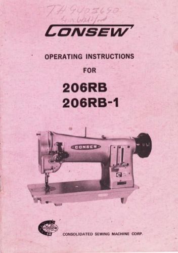 CONSEW 206RB AND 206RB-1 OPERATION INSTRUCTIONS MANUAL