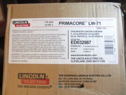 LINCOLN ELECTRIC, ED032987, MIG Welding Wire, LW-71, 1.6mm 1/16&#034; Primacore