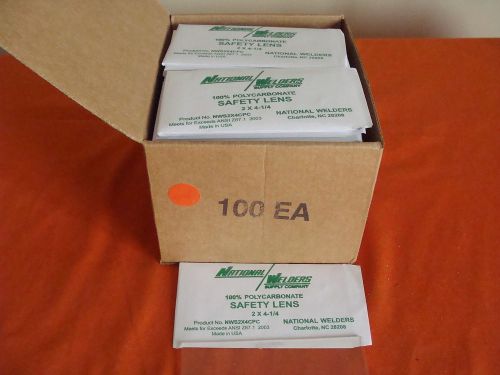NATIONAL WELDERS 100% POLYCARBONATE SAFETY LENS 2 X 4-1/4 100 PER BOX NWS2X4CPC