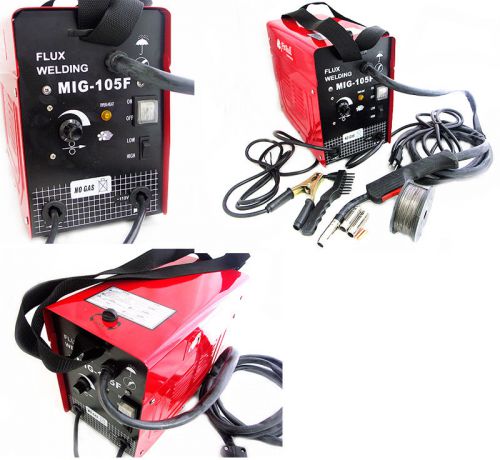 MIG 105 FLUX CORE WIRE MIG WELDING MACHINE 90AMP NO GAS WELDER w/Cooling Fans