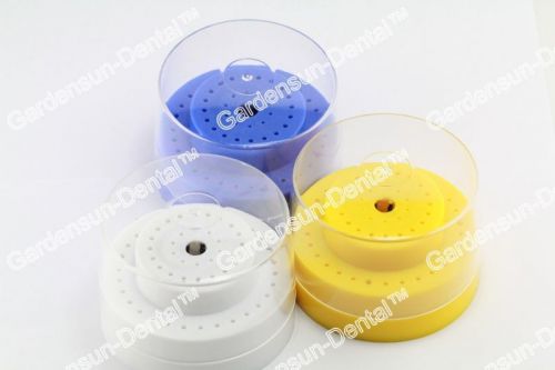 CTISEN 60 Holes Round Dental Bur Block Holder Plastic for burs HP RA FG 3 Colors