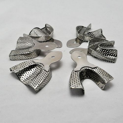 1Set 6PCS Dental Stainless Steel Anterior Impression Trays Large Middle Size&amp;