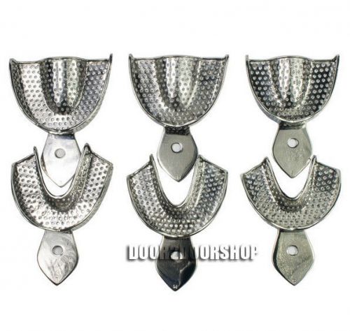 6pcs/box Full Stainless Steel Dental Impression Trays NEW In NEW Box Hot Sale
