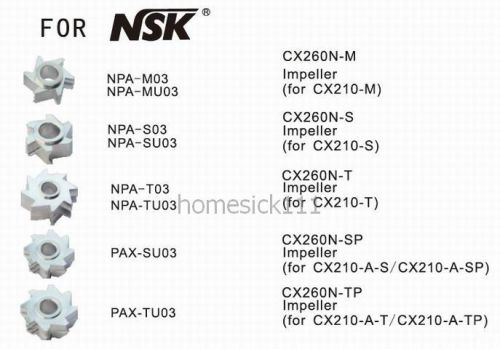 New dental coxo impeller cx260n-m for cx210-m nsk npa-m03/mu03 compatible for sale