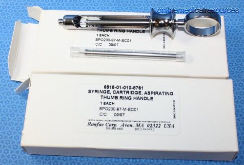 RANFAC Astra Style Dental Aspirating Syringe Spare Harpoon 1.8cc (2) Each NOS