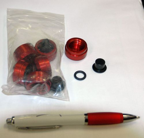 6 Beckman 355619 Red Alu-Screw Cap Assembly 25mm with 4410 Plugs &amp; 4413 O&#039;Rings