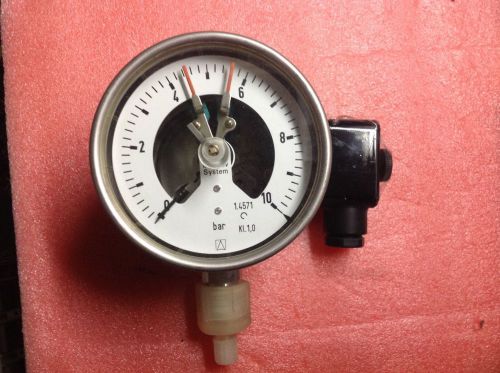 Afriso-Euro 0-10Bar a Bourdon Tube Pressure Gauge Gage W/Limit Switch Contact