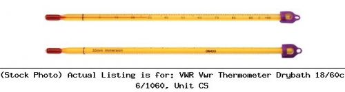 Vwr vwr thermometer drybath 18/60c 6/1060, unit cs labware for sale