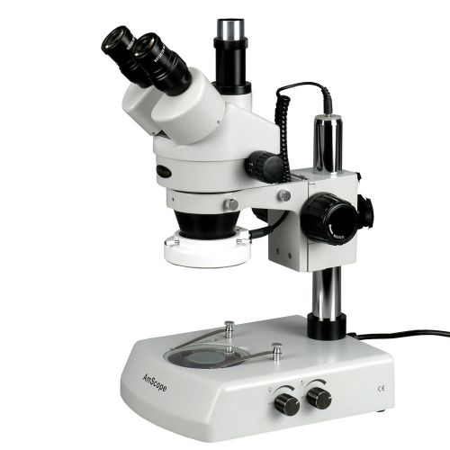 LED Trinocular Zoom Stereo Microscope 7X-45X