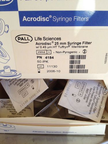 Pall syringe filter, ht tuffryn membrane, 4184, sterile, 25 mm x 0.45 µm, 25 pcs for sale