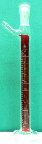 Pyrex 25ml Lifetime Red Graduated Mixing Cylinder w/120° Angle Adapter 14/35