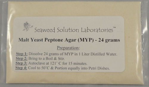 Malt Yeast Peptone Agar (MYP) 24 grams - Great For Growing Mushrooms!