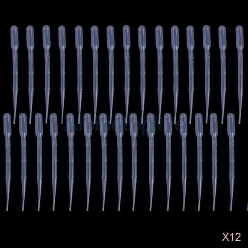 12x 30 3ml reusable plastic graduated dropper transfer pipette pipets airbrush for sale