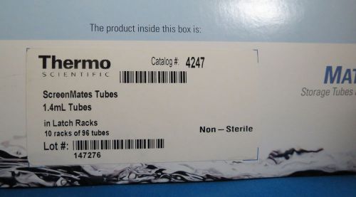 Thermo matrix screenmates 1.4ml tubes in latch racks  10 racks/96 # 4247 for sale
