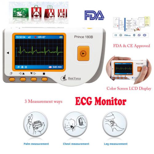 HEAL FORCE 180B LCD ECG EKG handheld Heart monitor portable Electrocardiogram CE