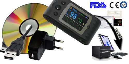 1.8&#034; TFT color LCD CE*FDA Hand-held Pulse Oximeter,Spo2,PR Monitor+PC software
