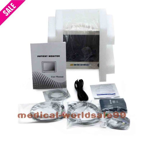 12-inch icu patient monitor nibp spo2 ecg temp resp pr with voice +etco2 for sale
