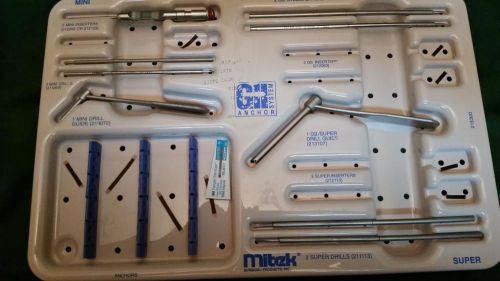 Mitek Surgical Products Assorted Tray of Instruments, GII, Mini and Super Anchor