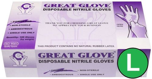 Nitrile Gloves Lightly Powdered LARGE 1000 Count