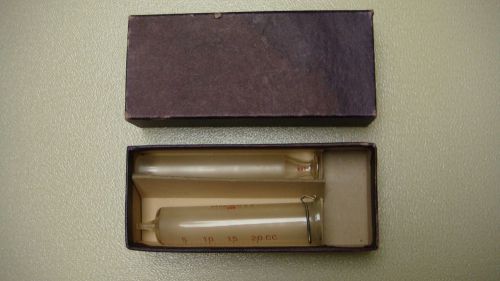 Vintage ideal glass syringe 20 cc luer type in original box for sale