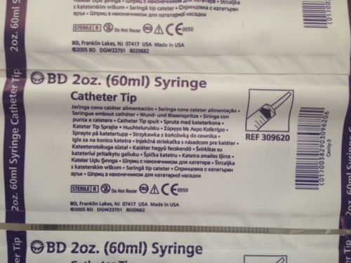 BD Catheter Tip Syringe 2oz with cap 60mL #309620 NEW - Lot of 24