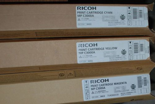 Ricoh brand, 1 full set of color  toner,  C,Y,M   for MPC3000   NIB