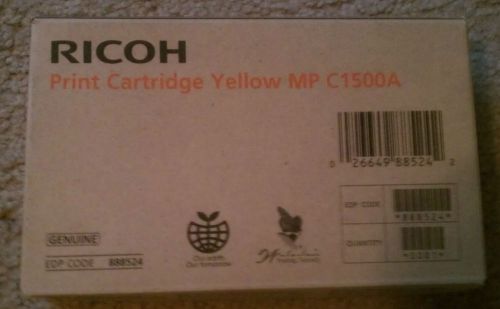 Lanier Ricoh Print Cartridge Yellow MP C1500A ~ edp code 888524 ~ Genuine NEW