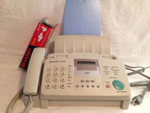 Sharp UX-305 Plain Paper Fax Machine  Fax Copier Phone with 1 roll toner