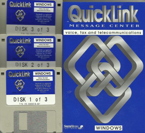QuickLink Message Center Voice, Fax and Telecommunication User Guide and Disks