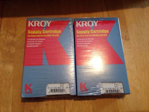 2 x NEW Genuine KROY CARTRIDGE SHRINK TUBING SUPPLY 1/4&#034; TUBE-WHITE 2404220